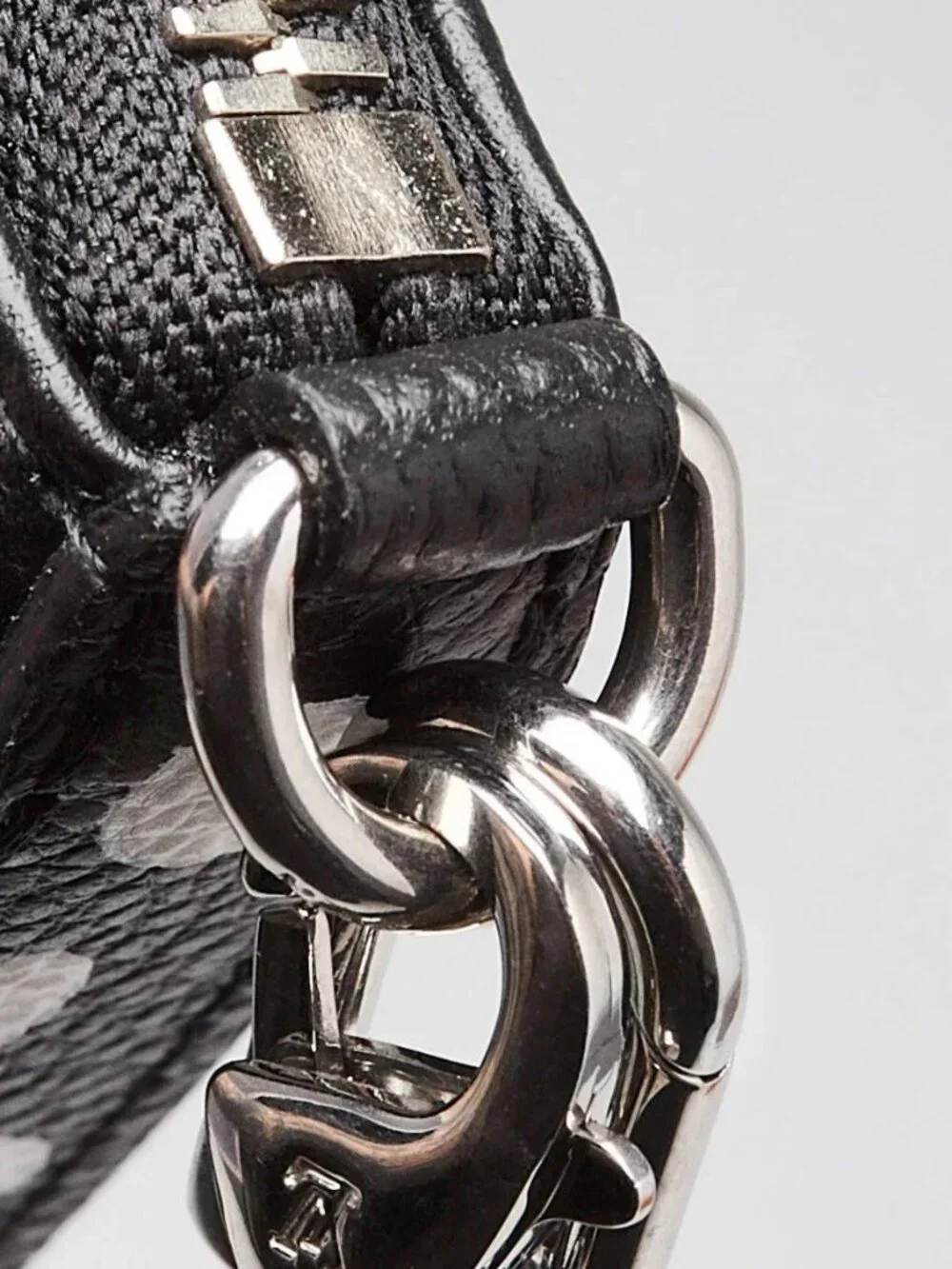 Louis Vuitton x YK Black/White Leather Easy Pouch on Strap Bag